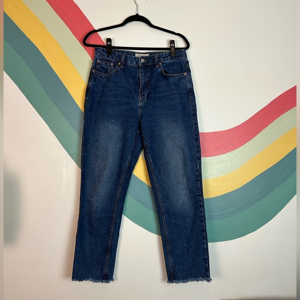 Free People Jeans Staight Leg Dark Wash Denim Size 29